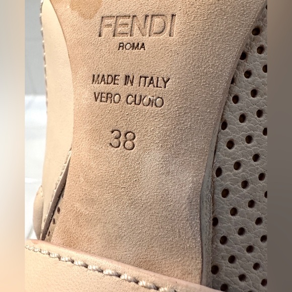 Fendi Nude Perforated Heeled Boots - Picture 8 of 13